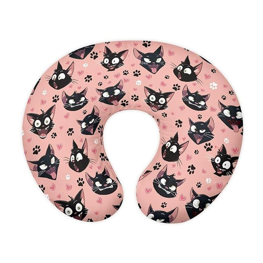 Nursing Pillow Cover with Hidden Zipper Black Cats Dog Paws Skin Friendly for Moms/Baby Nursing Pillow Cover Stretchy Removable Cover for Breastfeeding Pillows