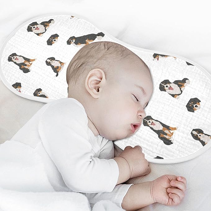 Bernese Mountain Dog Muslin Burp Cloths for Baby 4 Pack 100% Cotton Baby Washcloths Bibs for Boy Girl
