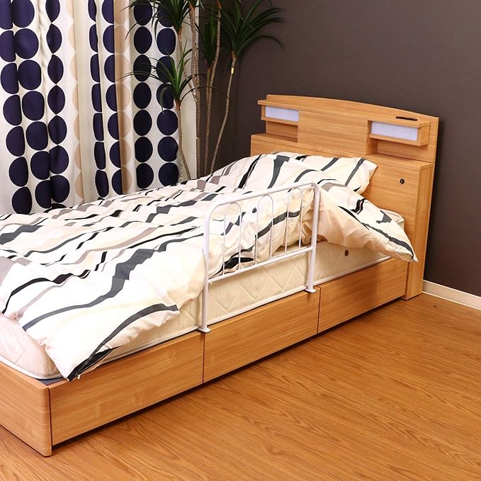 不二貿易(Fujiboeki) Fuji Boeki 15562 Bed Guard, Bed Fence, Adult, Width 23.6 x Depth 15.7 x Height 17.7 inches (60 x 40 x 45 cm), White, High Type, Fall Prevention, Futon Shift Prevention
