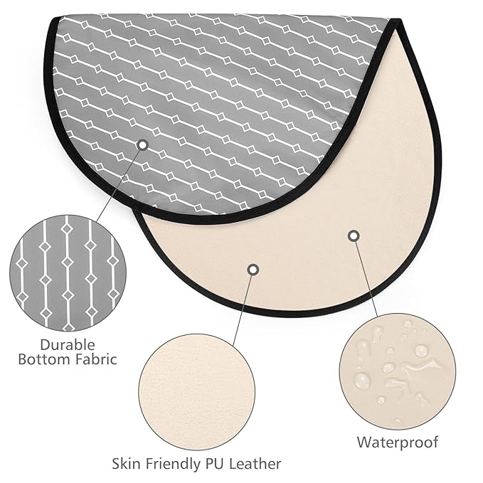 Accmor Portable Diaper Changing Pad, PU Leather Baby Diaper Changing Mat, Waterproof Baby Changing Mat for Travel or at Home Use