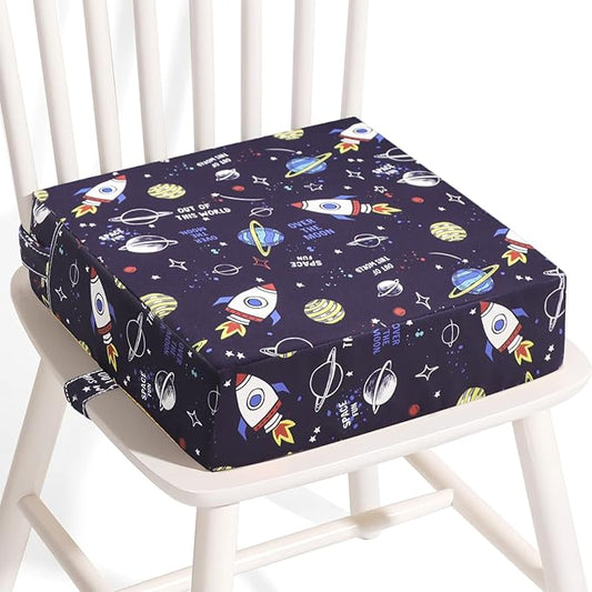Booster Seat for Kitchen Chair - Strong Support Toddler Booster Seat for Dining Table, Portable Booster Chair with Adjustable Elasticity Straps for Toddlers Eating Travel Home