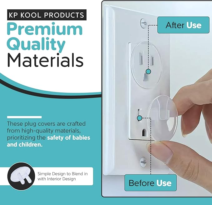 KP KOOL PRODUCTS Plug Covers for Electrical Socket Outlets Covers for Baby Proofing - Safety Plug Covers for Child's Protection - Pack of 40