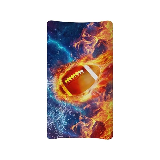 Rugby Football Changing Pad Cover for Baby Boys Removable Soft Newborn Infant Nursery Diaper Changing Mat Sheets Fit for 32"x16" Changing Table Pad Cover