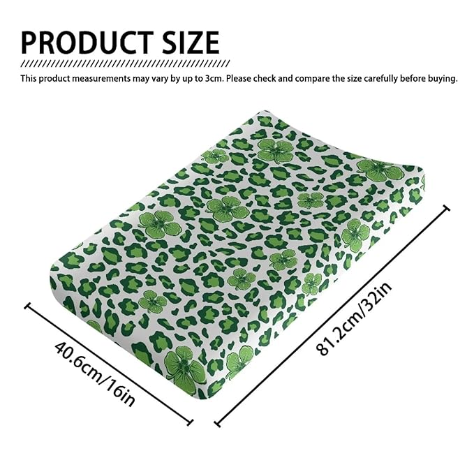 St Patrick's Day for Girls Changing Pad Cover Baby Cow Changing Table Cover Soft Breathable Diaper Changing Pad Cover Sheets