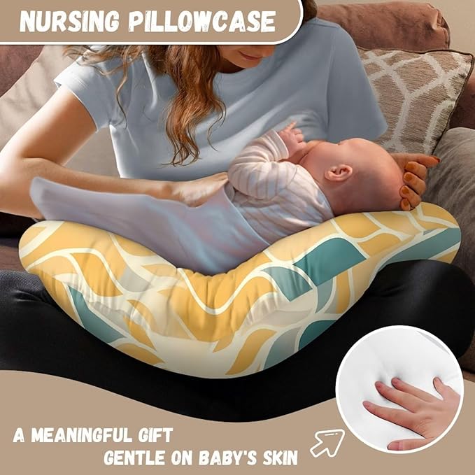 Ripple Stripe Nursing Pillow Original Support Cover, Wave Line Detachable Nursing Pillow Protective Case, Aesthetic Art Soft Infant Nursing Pillow Cover