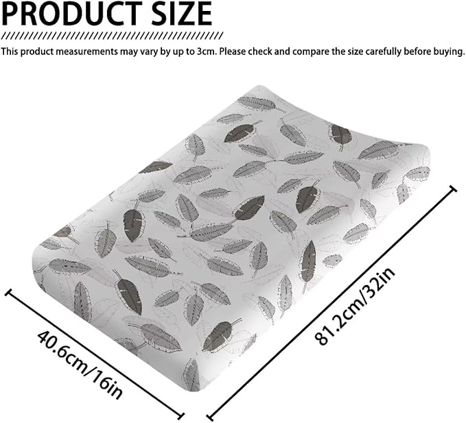 Leaf Baby Changing Pad Cover Stain Resistant Breathable Nursery Pad Change Cover Soft Stretchy Changing Table Cover Fit 32"x16" Contoured Pad