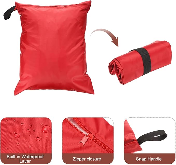 uxcell 2 Pcs Wet Dry Bags, 20" x 24" Waterproof Travel Bags with Two Zippered Pockets, Gym Bag for Beach Pool Swim Suit and Wet Clothes Red