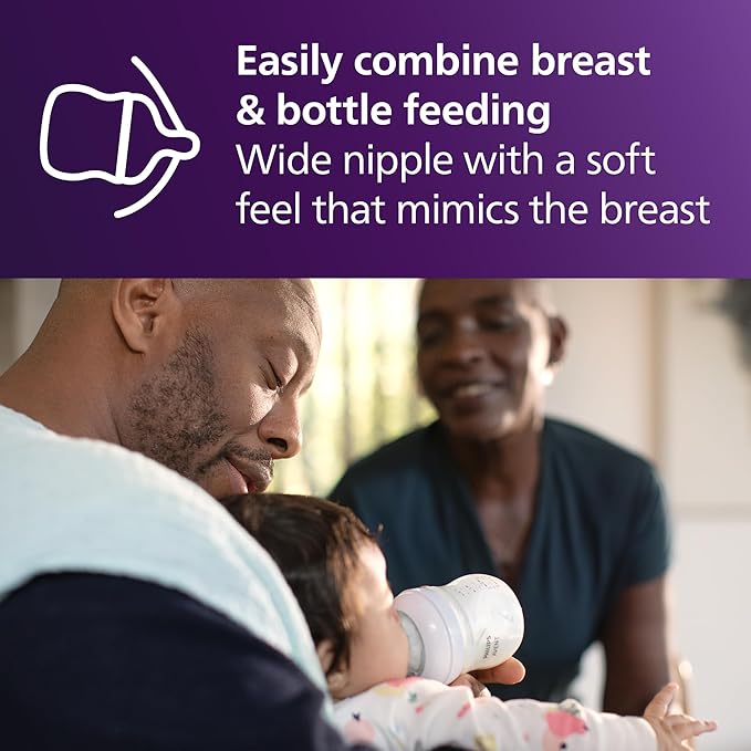 Philips Avent Natural Baby Bottles with Natural Response Nipples (Medium Flow, Flow 3), 9oz, 24-Pack, SCY903/04