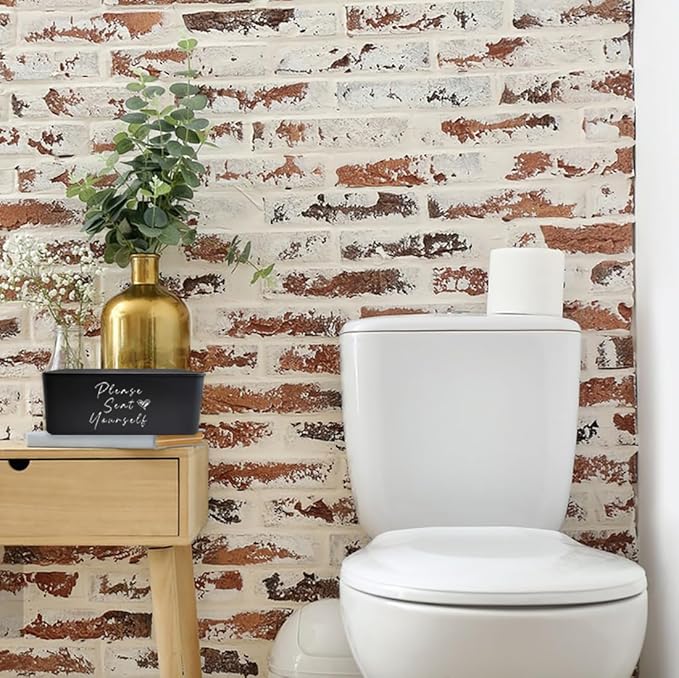 Moorfowl Please Seat Yourself Wipes Dispenser for Guest Bathroom Flushable Wipes Container Holder Cute Funny Rustic Farmhouse Restroom Home Decor Perfect Accent Piece for Powder Room (Black)