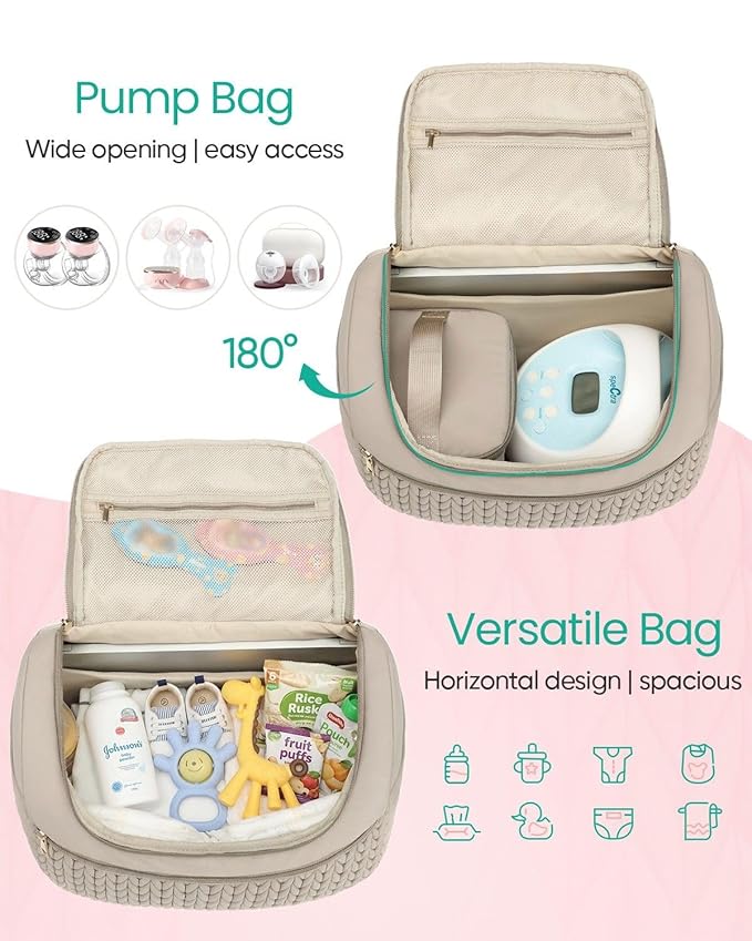 Qualyphant Breast Pump Bag for Spectra S1/S2 & Medela – Insulated Cooler Bag, 13" Laptop Sleeve, Diaper Bags Backpack – Lightweight, Water-resistant & Stylish for Work, Travel