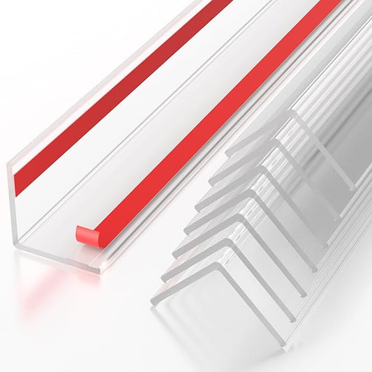 30x30mm Self Adhesive Corner Guard, 8pcs 39.4" Wall Corner Protector Strip, Flexible PVC Edge Trim, Peel and Stick Corner Protection for Furniture, Wall Edges & Table Corners