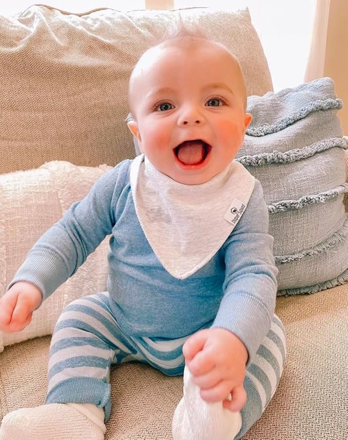 DiaperSquad's 100% Organic Cotton Baby Drool Bibs, Super Absorbent & Adjustable Baby Bibs for Drooling and Teething