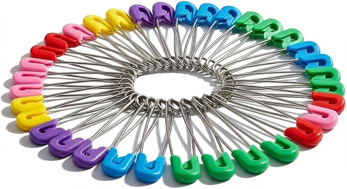 50PCS Cloth Diaper Pins Stainless Steel Traditional Safety Pin
