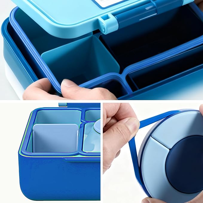 6 PCS (3 Sets) Replacement Gaskets Compatible with OmieBox Redesigned Model - Food-Grade Silicone Lid Seals and Thermos O-Rings Set - Leak-Proof BPA-Free Bento Box Accessories (Blue Orange White)