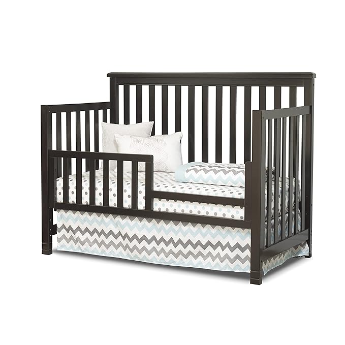 Sorelle Palisades 3-Piece Nursery Set - 4-in-1 Convertible Crib, 4-Drawer Dresser, Changing Table with Hamper - Espresso Wood Finish