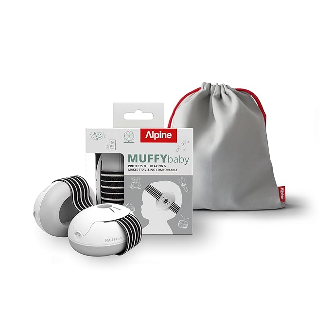 Alpine Muffy Baby Ear Protection for Babies and Toddlers up to 36 Months - CE & ANSI Certified - Noise Reduction Earmuffs - Comfortable Baby Headphones Against Hearing Damage & Improves Sleep - Black