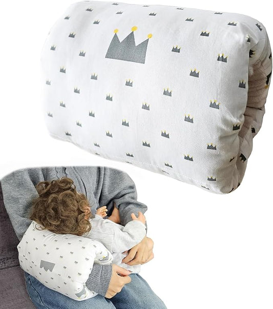 Baby Nursing Arm Breastfeeding Pillow,Cozy Cradle Arm Pillow for Feeding, Baby Nursing Head Support Pillow for Breastfeeding（White Crown）