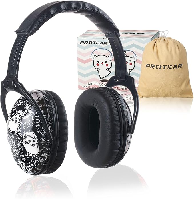 Kids Hearing Protection,25dB NRR Noise Reduction,Sound Proof for Kids,Toddler,Safety Earmuffs for Concert,Airplane,Autism,Monster Jam,Travel,School- Skull