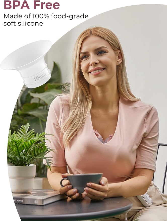 Momcozy Flange Insert 19mm Only for Momcozy V1 Pro/V2 Pro Breast Pump. Original V1 Pro/V2 Pro Breast Pump Replacement Accessories, 4PCS (19mm)