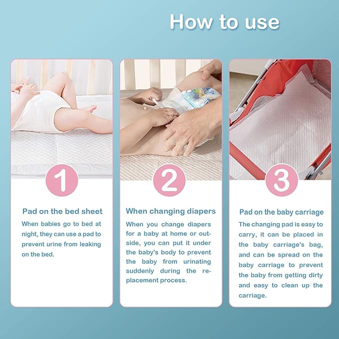 SOFYFINE 100 Count Disposable Changing Pads for Baby 17" x 24"Portable Changing Diaper Liners for Mess Free Travel, Leakproof Incontinence Bed Pads,Waterproof Table Protector Mat, Toddler Pee Pads