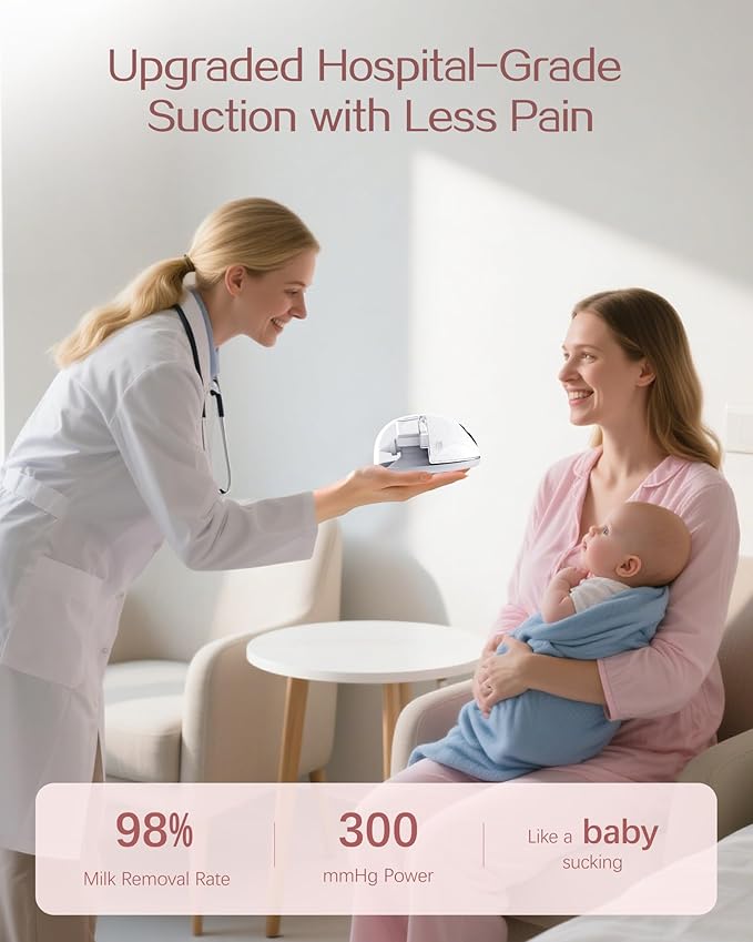 Heated Electric Breast Pump Hands Free, Wearable Breastfeeding Pump with Voice Reminder & Auto-Stop Fuction, 6 Modes/12 Levels Hospital Grade Suction with Flange Sizes 19/21/24mm, 2 Pack White