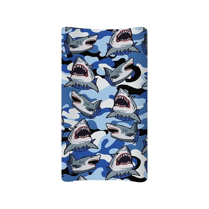Shark Diaper Changing Pad Cover Camo Baby Changing Table Covers Camouflage Breathable Newborn Infant Changing Table Mattress Sheets Mat