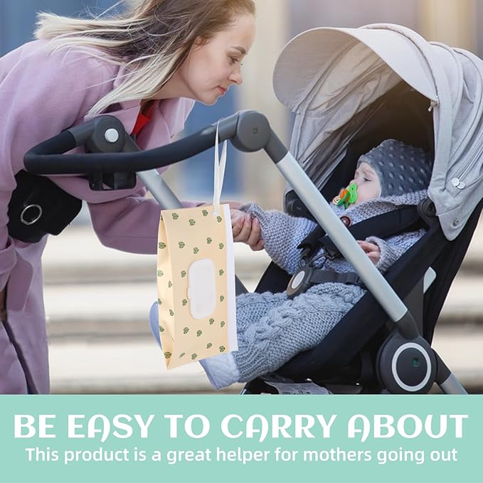 4 Pack Baby Wipe Dispenser, Reusable Portable Wipe Holder, Refillable Wet Wipes Container, Waterproof & Dustproof Wipe Case for Diaper, Travel, Outdoor Outing & Camping
