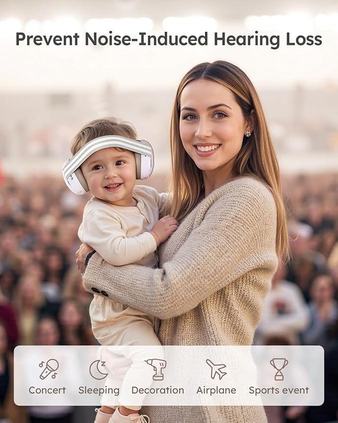 Yoofoss Baby Ear Muffs Noise Protection for Infants Up to 36 Months - Noise Cancelling Headphones for Ear Protection