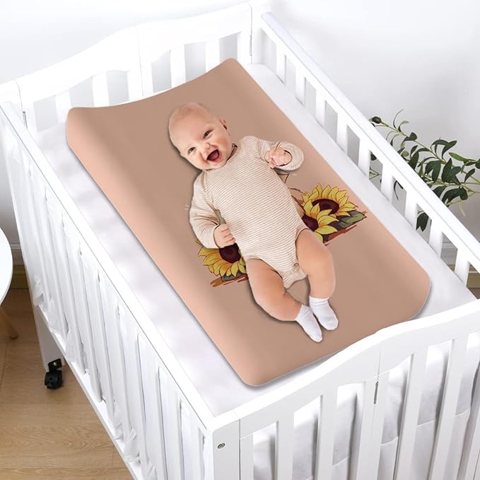 Changing Pad Covers, Sunflower Pig Soft Polyester Diaper Change Table Sheets for Baby Boys and Girls