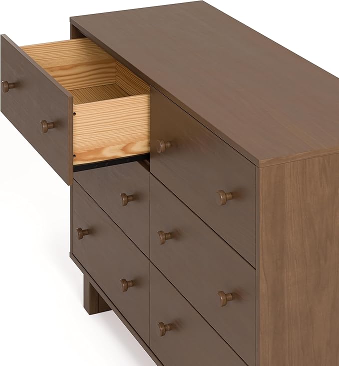 Storkcraft Texas 6 Drawer Dresser (Hazelnut) – GREENGUARD Gold Certified Baby Dresser, Interlocking Drawer System for Nursery & Kids’ Bedroom, Brown Chest for Kids Bedroom, Nursery Storage