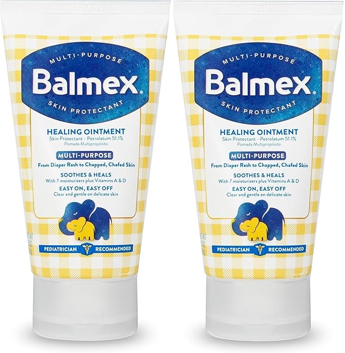 Balmex Multi-Purpose Healing Ointment & Skin Protectant for Diaper Rash and Chafing, with Petrolatum, 7 Moisturizers and Vitamins A&D, Pediatrician Recommended and Paraben-Free, 3.5oz (Pack of 2)