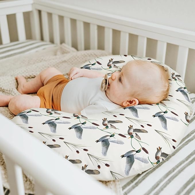 Hunting Mallards Ducks Baby Nursing Pillow Covers for Boy Girl Wild Duck Pond Lake Nursery Feeding Slipcover for Breastfeeding Pillows Flying Mallards Waterfowl Soft Stretchy Covers for Newborn Infant