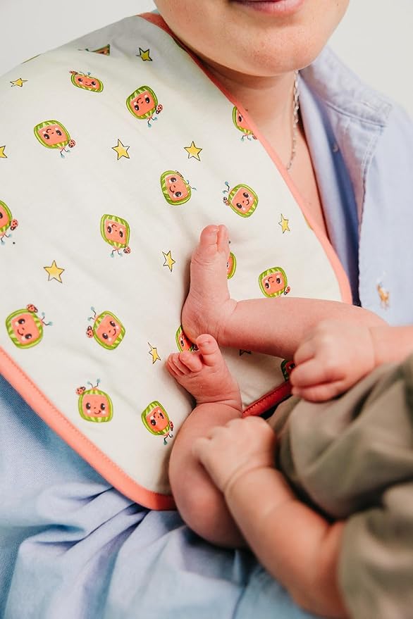 Copper Pearl Baby Burp Cloth Large 21''x10'' Size Premium Absorbent Triple Layer 3-Pack Gift Set CoComelon Friends