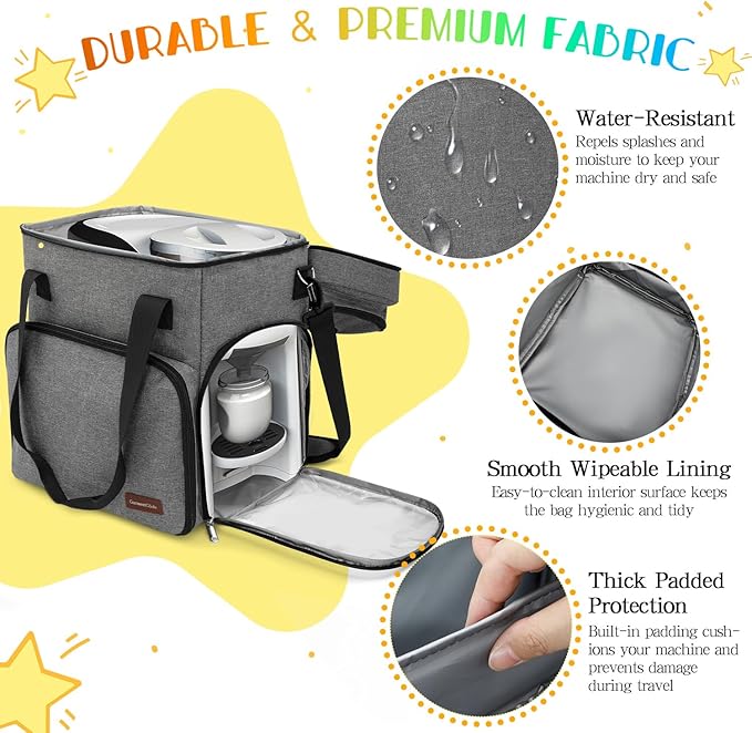 Carrying Case Compatible with Baby Brezza Formula Pro Advanced Formula Maker,Portable Formula Mixer Travel Organizer Bag with Shoulder Strap and Storage Pockets for Bottles,Baby Essentials