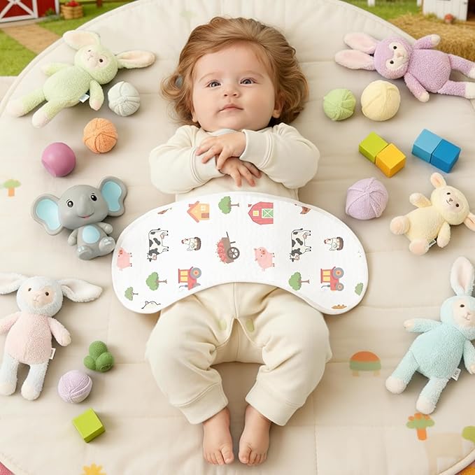 6 Pack Farm Burp Cloths Baby Boys Girls with Farm Animals Pattern, Large Cotton Burp Rags for Newborns Gifts Nursery Decor Extra Soft and Absorbent 9.8X19.6inches