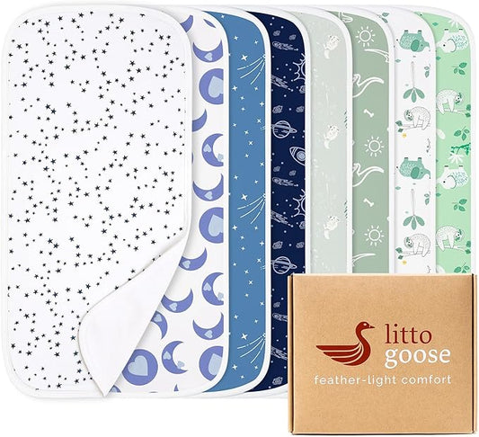 Premium 8-Pack Waterproof Baby Burp Cloths, Extra Large 13"X26" Soft Absorbent Burping Clothes for Newborns and Infants, Baby Shower Boys Girls