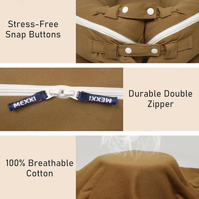 Organic Replacement Cover with Waterproof Pad | Premium Quality Spare Cover Certified Organic Cotton | [Fits Dockatot Deluxe + Docks] (Cover Only) (Sepia, Waterproof Organic Cotton)