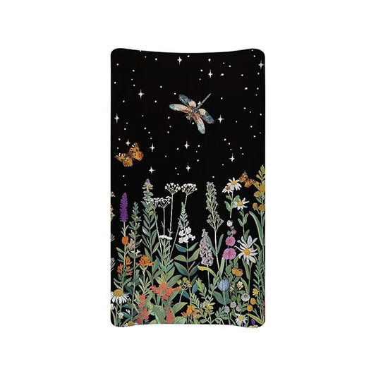 ZDCUSTOM Baby Changing Pad Cover Floral Dragonfly Stretchy Changing Table Sheets Breathable Changing Pad Cover Cradle Sheet for Baby Girls Boys
