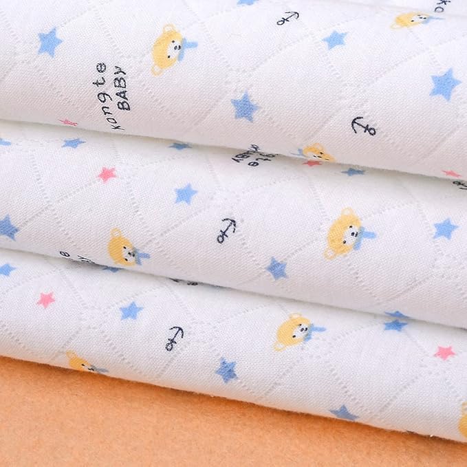 3pcs Pack Monvecle Baby Infant Cotton Waterproof Changing Pads Washable Resuable Diapers Liners Mats (3 Colors Pack-28"x20")