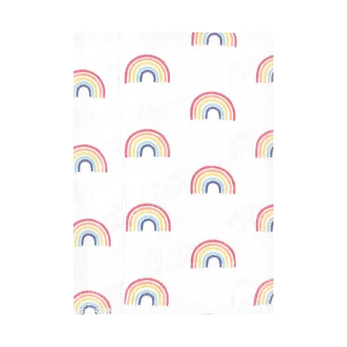 Hudson Baby Unisex Baby Cotton Flannel Burp Cloths, Creative Rainbow 4-Pack, One Size