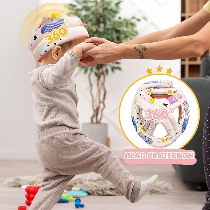 Baby Helmet for Crawling Walking,Head Protector for Infant No Bumps Soft Cushion Toddler Safety Headguard Adjustable Protective Cap