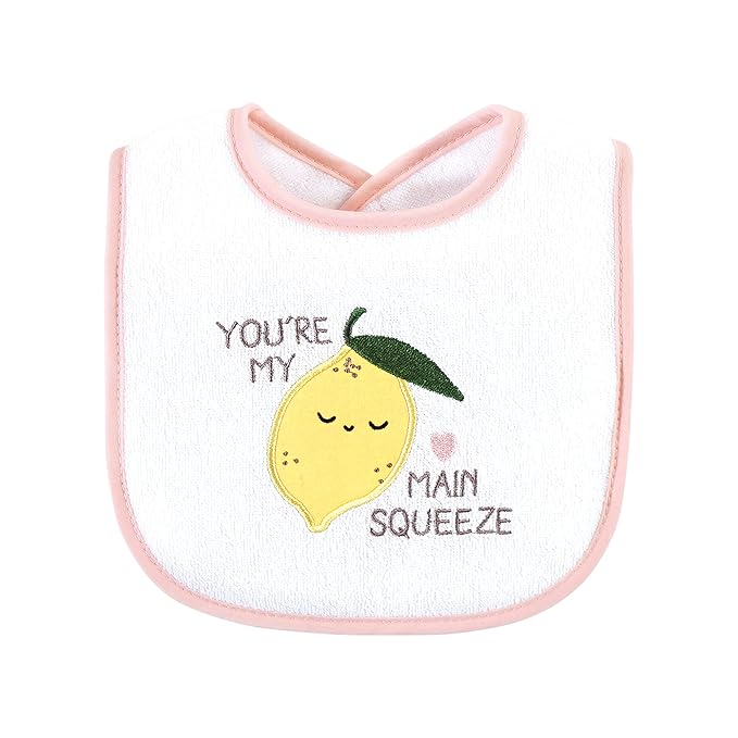 Hudson Baby Unisex Baby Cotton Terry Drooler Bibs with Fiber Filling, Fruits, One Size