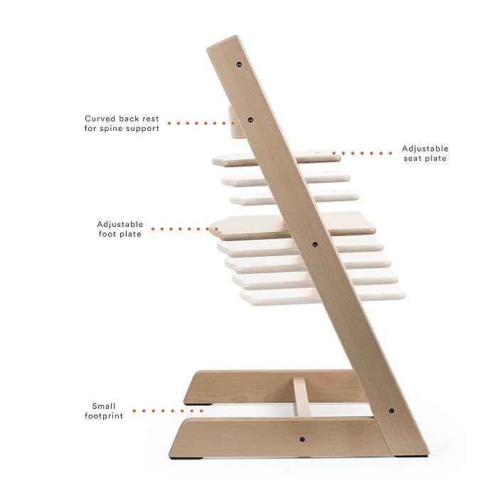 Tripp Trapp Chair from Stokke, Whitewash - Adjustable, Convertible Chair for Toddlers, Children & Adults - Convenient, Comfortable & Ergonomic - Classic Design