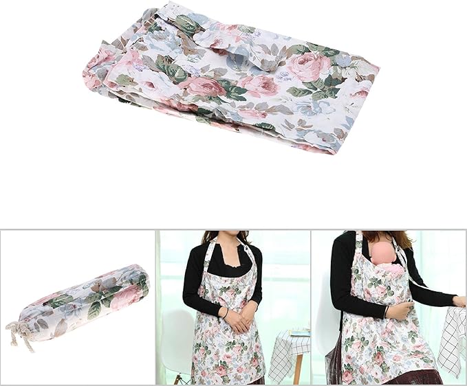 VGEBY Nursing Cover, Soft Breathable Cotton Breastfeeding Cover Baby Infant Breastfeeding Blanket Shawl (Big Flower) Babyponcho