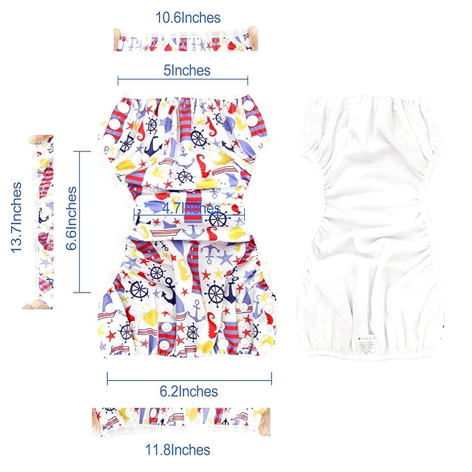 Langsprit 3 Pack Swim Diaper for Baby & Toddle,Reuseable Washable Diaper Swim for Swimming Lesson & Baby Shower Gifts