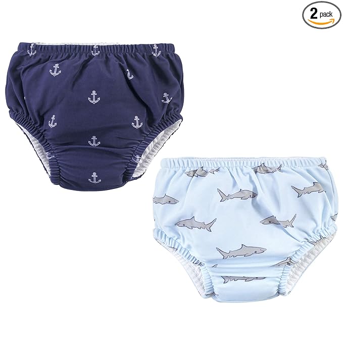 Hudson Baby Unisex Baby Swim Diapers, Blue Gray Shark, 4 Toddler