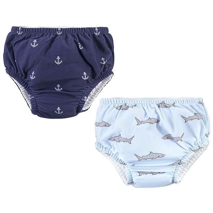 Hudson Baby Unisex Baby Swim Diapers, Blue Gray Shark, 0-6 Months