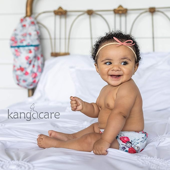 Kanga Care Rumparooz G3 Stay Dry Cloth Diaper Reusable One Size Pocket Diaper Patented Inner Double Gusset 2 pcs Microfiber Insert Soaker (6-55+ lbs) - Lily