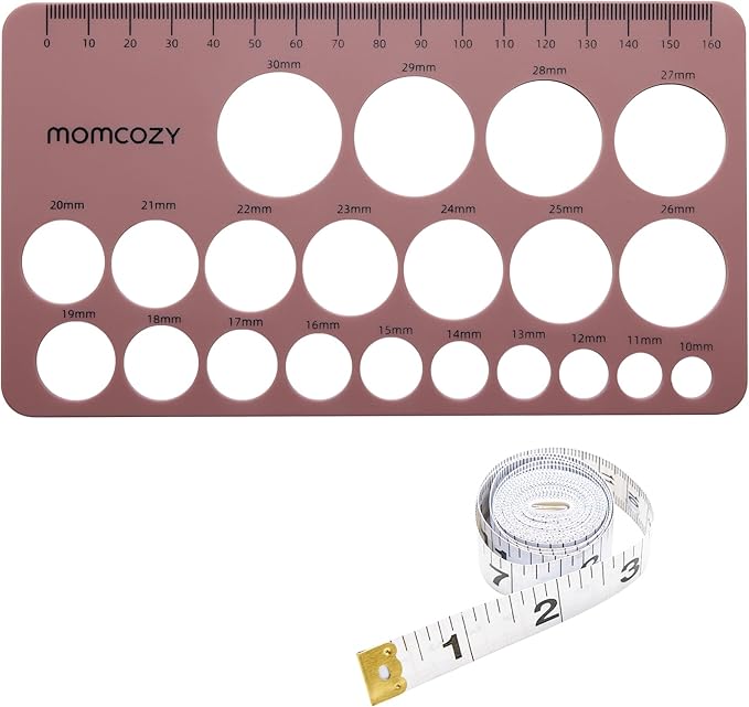 Momcozy Nipple Ruler for Flange Sizing, Soft & Flexible Silicone Measurement Tool for Breast Pump Sizing, Compatible with Momcozy, Medela, Spectra, Lansinoh, Easy to Use for Comfortable Pumping