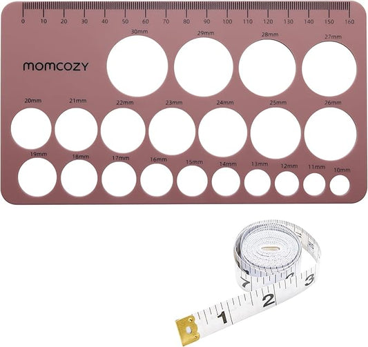Momcozy Nipple Ruler for Flange Sizing, Soft & Flexible Silicone Measurement Tool for Breast Pump Sizing, Compatible with Momcozy, Medela, Spectra, Lansinoh, Easy to Use for Comfortable Pumping